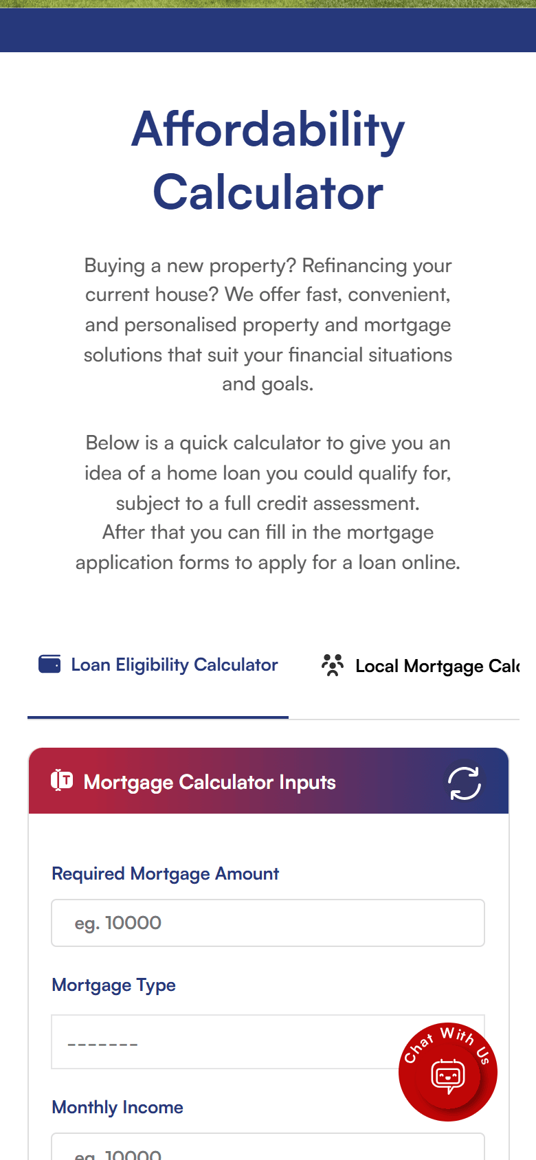 CBZ Property & Mortgage Portal — Know what you qualify for in seconds