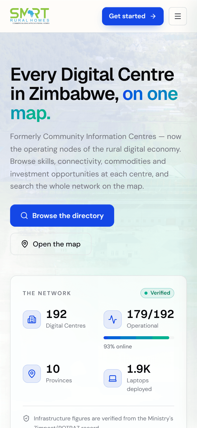 Smart Rural Homes — Every digital centre in Zimbabwe, on one map